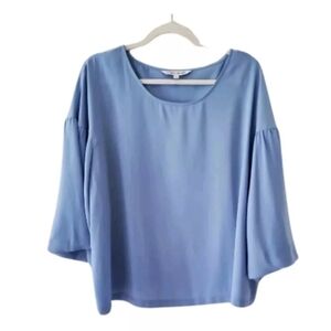 Elizabeth and James Blouse Size XL Women's Blue Extreme Puff Sleeve Top